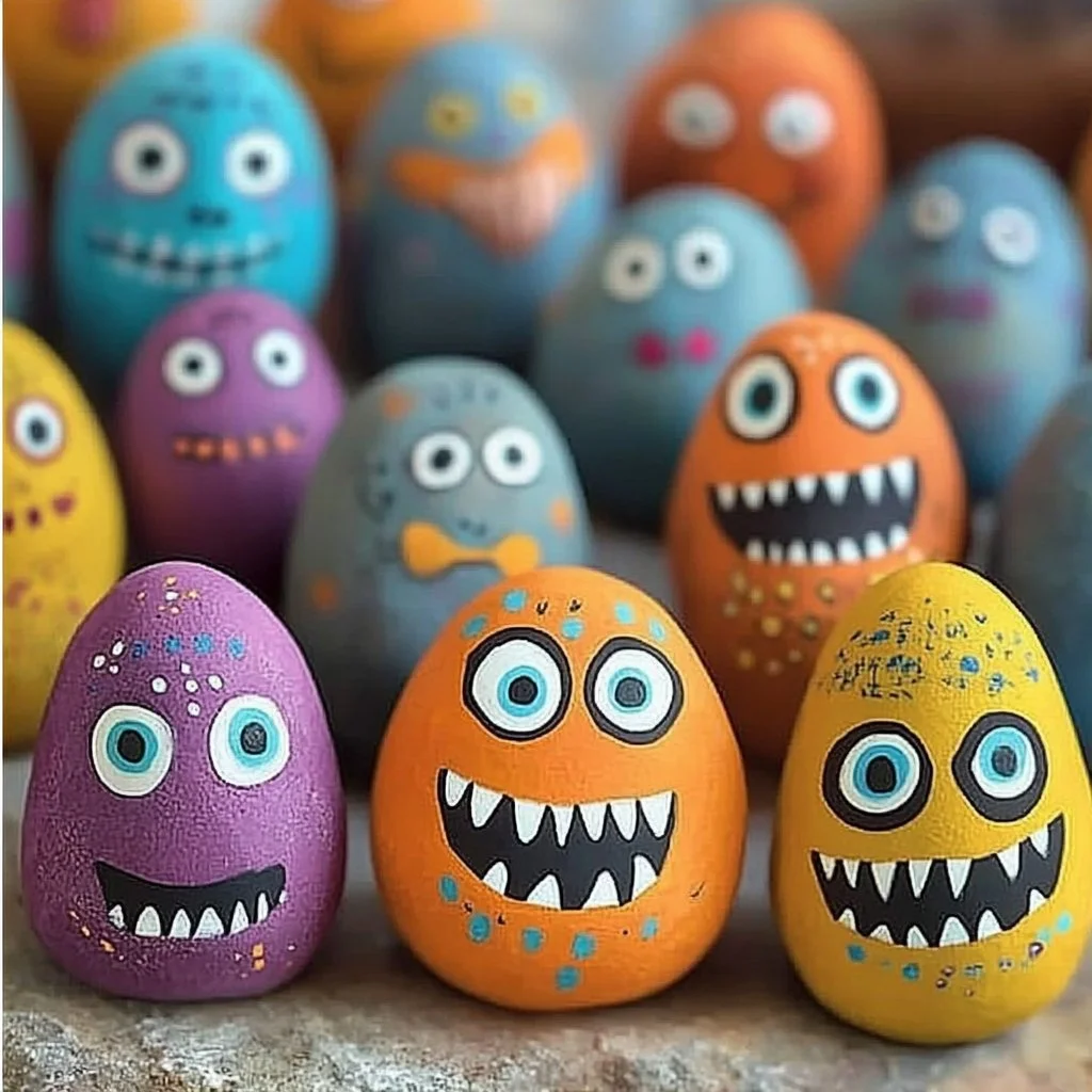 Colorful salt dough monster pets craft for kids