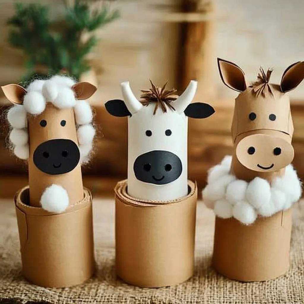 DIY Toilet Roll Farm Animals for kids' crafts and creativity