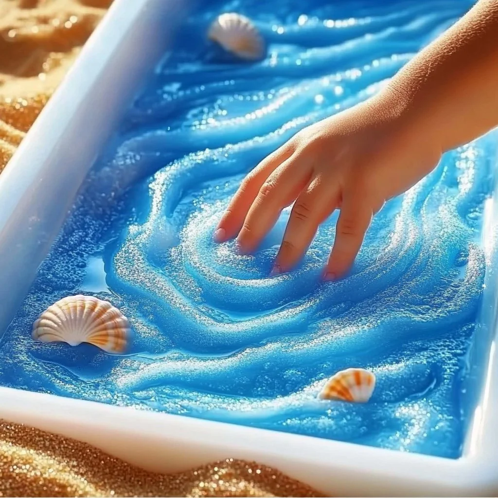 Colorful under the sea ocean slime made without borax