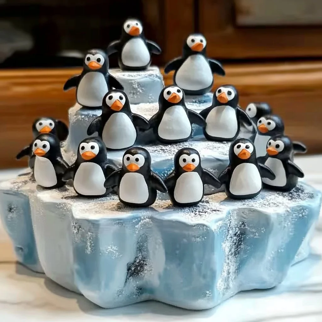 Winter Penguin Iceberg Display featuring penguins on an icy landscape