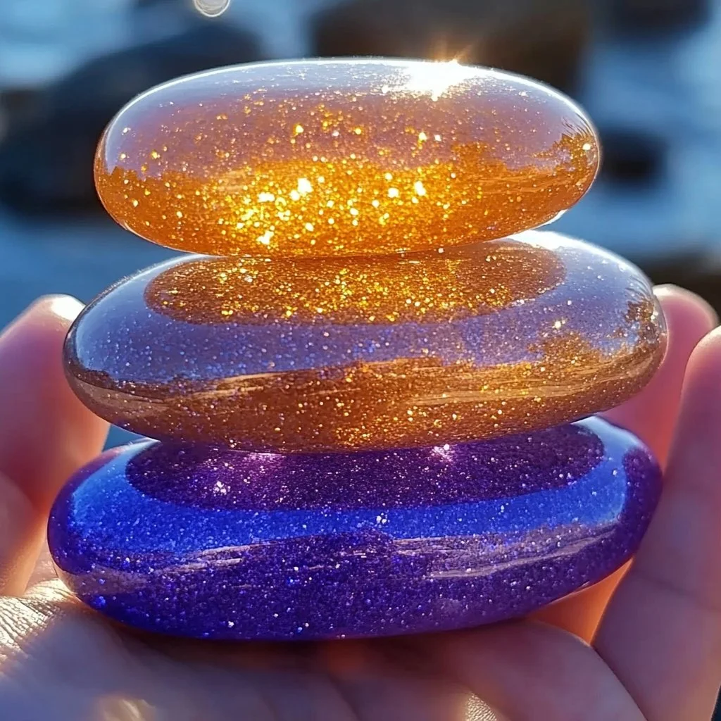 Colorful worry stones for anxiety relief and relaxation