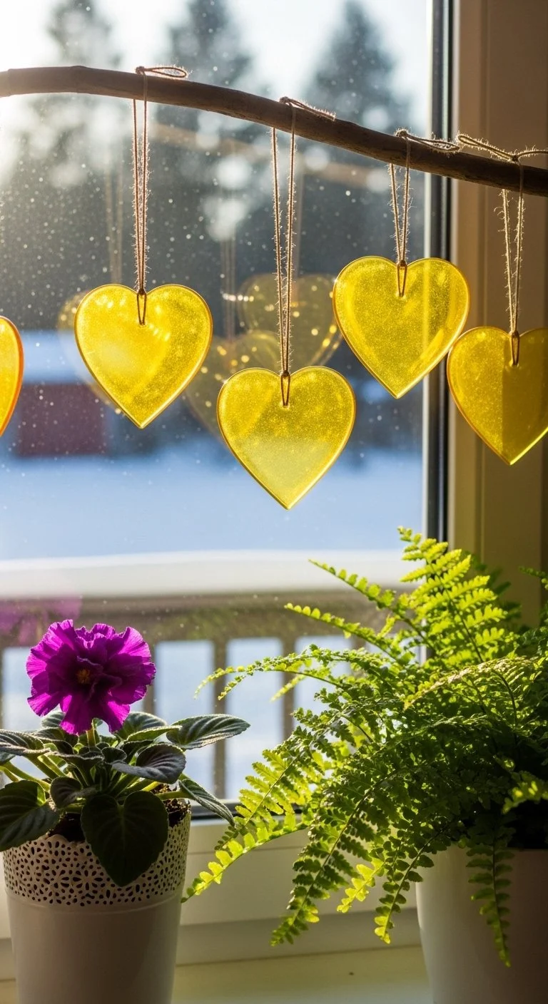 Amber Flame Crystal Heart showcasing warm hues and elegant design