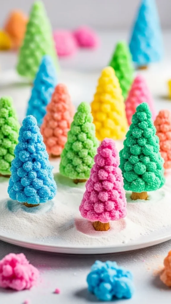 Baking soda crystal growing tree experiment showcasing vibrant crystals.