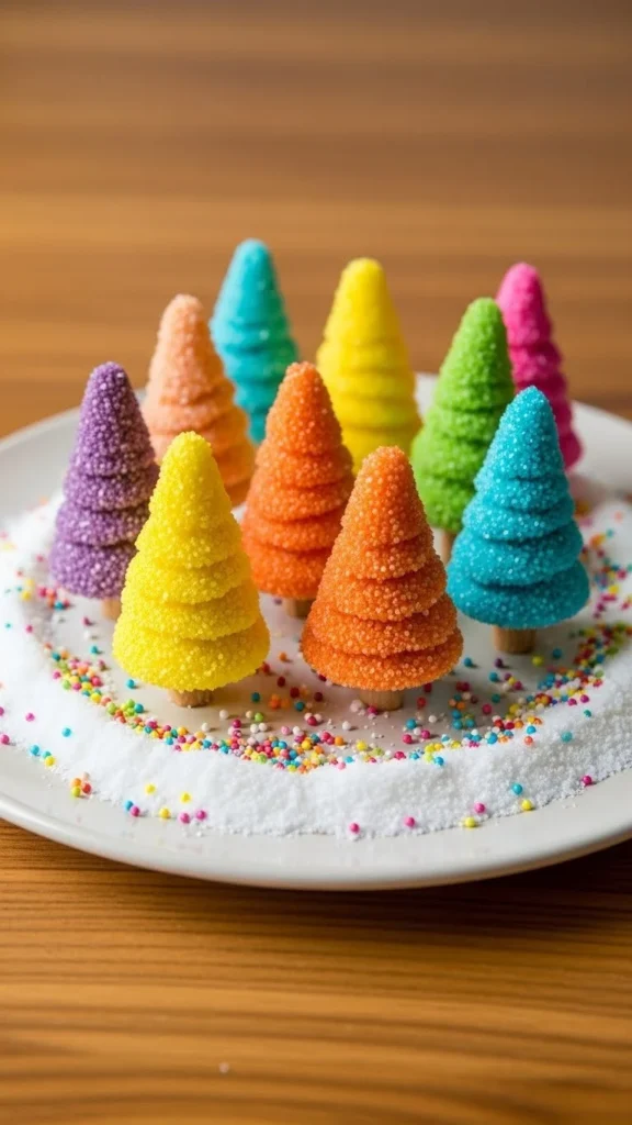 Baking Soda Crystal Growing Tree experiment with colorful crystals forming