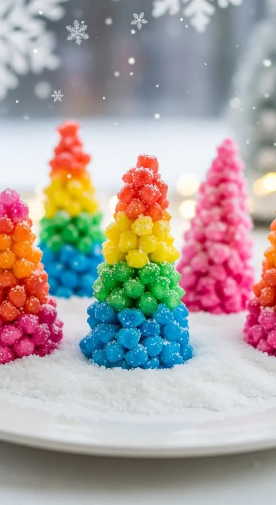 Baking soda crystal growing tree experiment showcasing colorful crystals