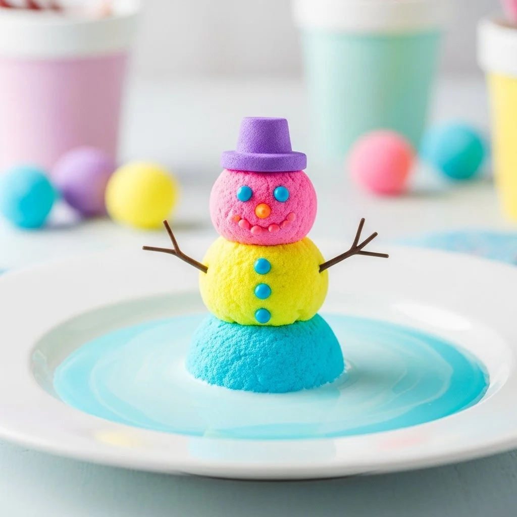 Baking Soda Crystal Snowman craft for festive holiday decorations