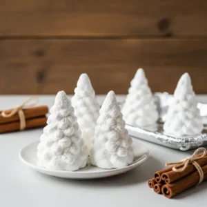 Baking soda used to enhance growth of pine trees in a garden setting.