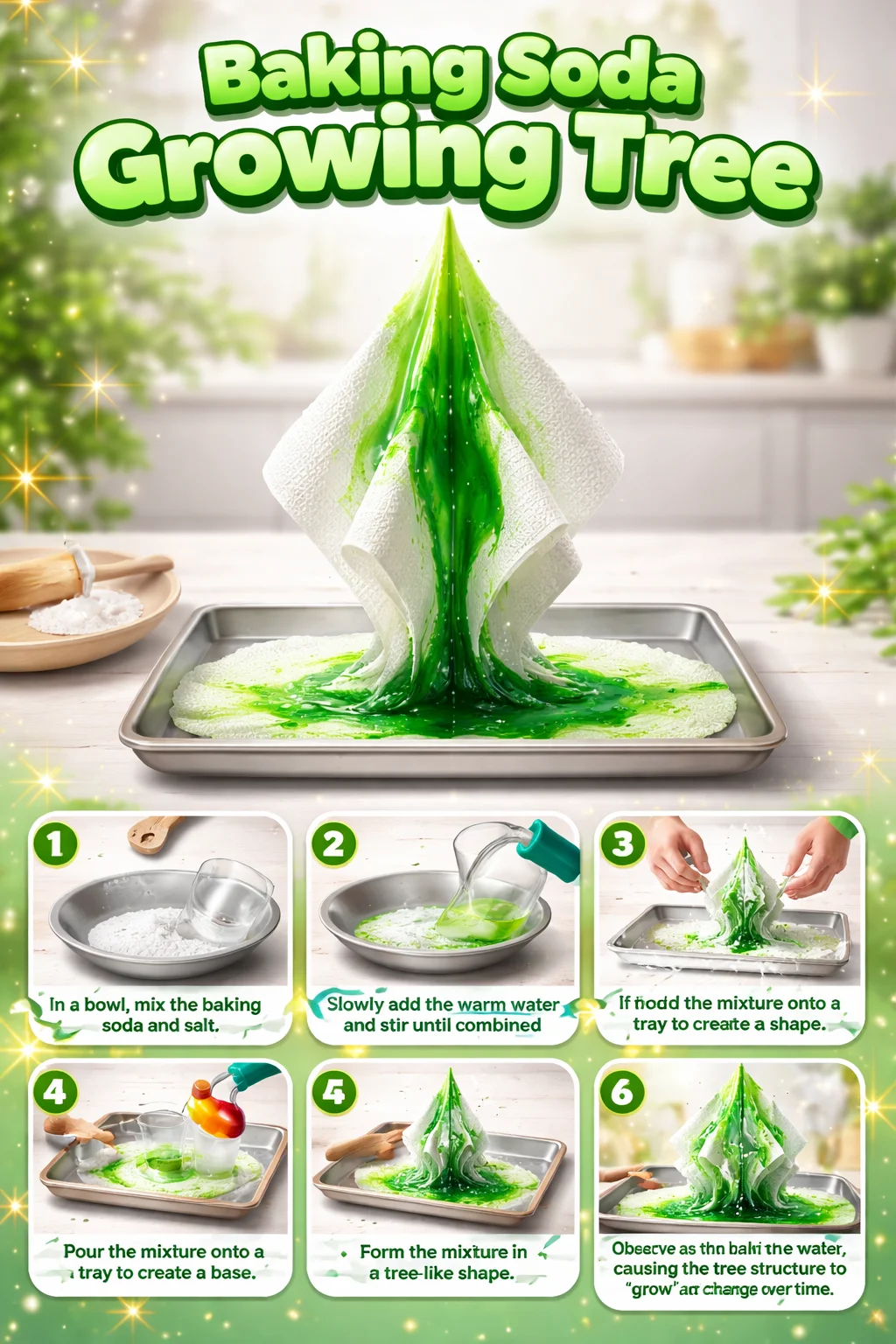 Baking Soda Tree in a garden showcasing healthy growth and lush foliage