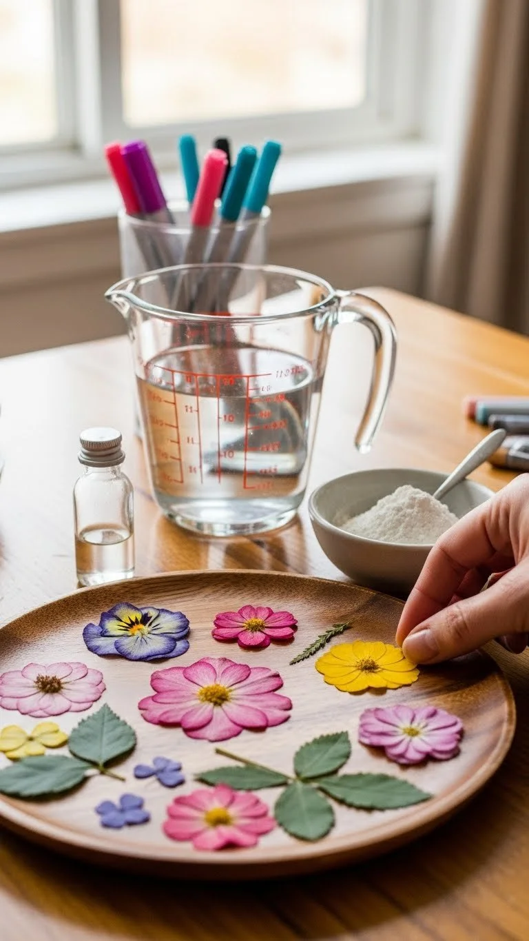 DIY bioplastic suncatchers reflecting sunlight in vibrant colors