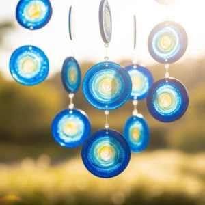 Blue crayon suncatchers as melted magic window art