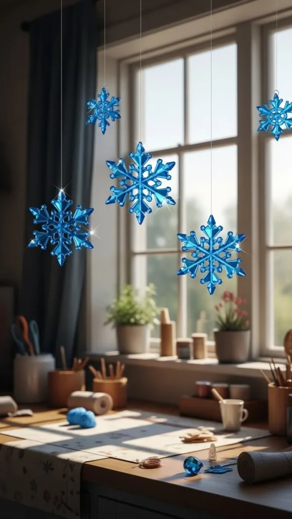 Beautiful blue crystal growing ornaments for decoration and education