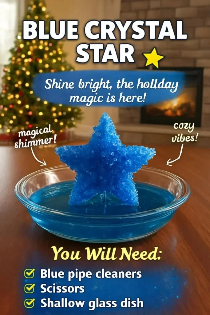 A stunning Blue Crystal Star gemstone reflecting light in various shades of blue.