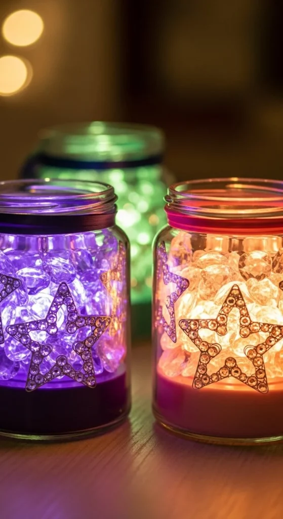 Beautiful Borax crystal star ornaments made from natural materials.