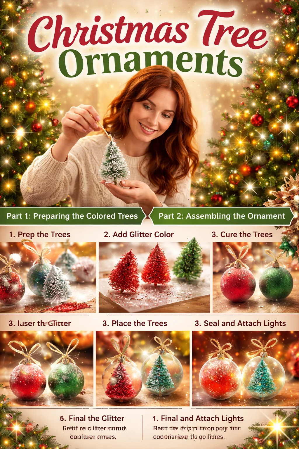 Beautiful array of colorful Christmas tree ornaments for festive decorating