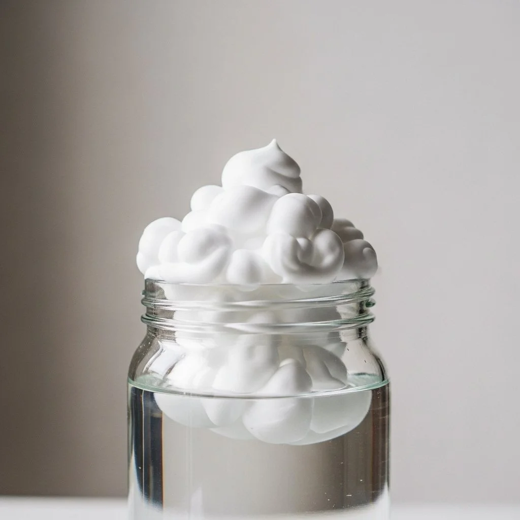 Cloud in a Jar experiment illustrating a cloud formation in a controlled environment.