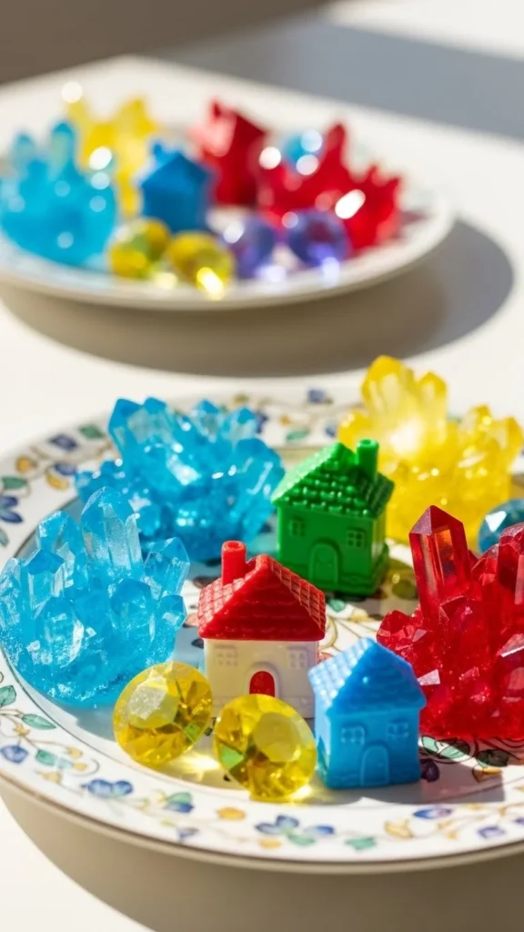 People engaged in crystal growing activities in Crystal Growing Village.