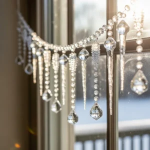 Beautiful Crystal Sugar window garland embellishing a room