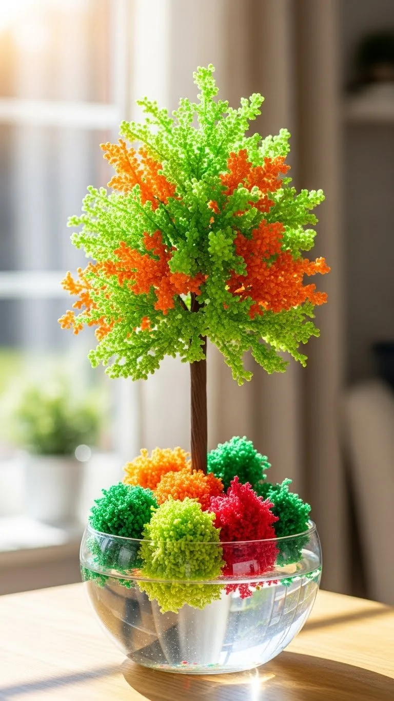 Crafted Crystal Tree showcasing intricate design and vibrant crystals.