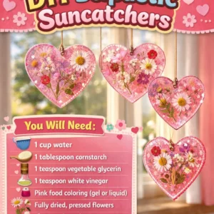 Colorful DIY bioplastic suncatchers hanging in a sunny window