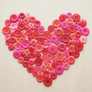 DIY Button Art Heart Card made with colorful buttons and crafting materials
