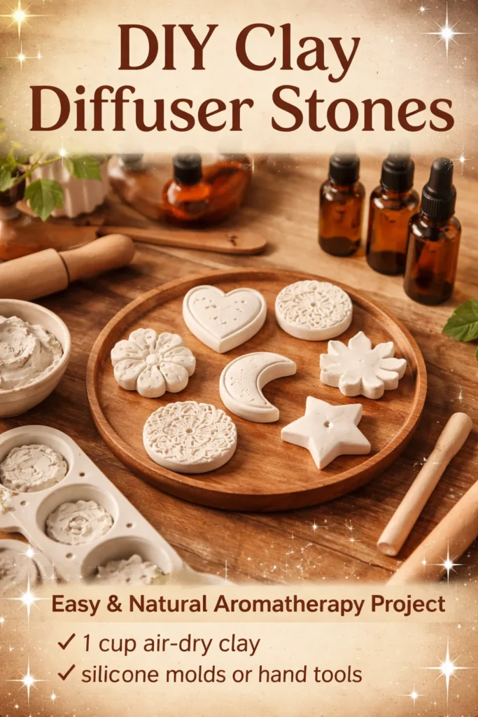 DIY clay diffuser stones for a fragrant home environment.