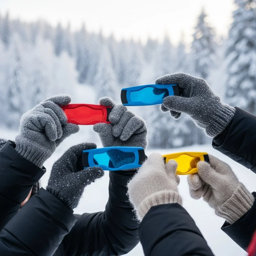 DIY color viewers showcasing winter magic outdoors for vibrant hues.