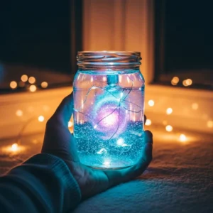 DIY Galaxy Calming Jar for relaxation and stress relief.