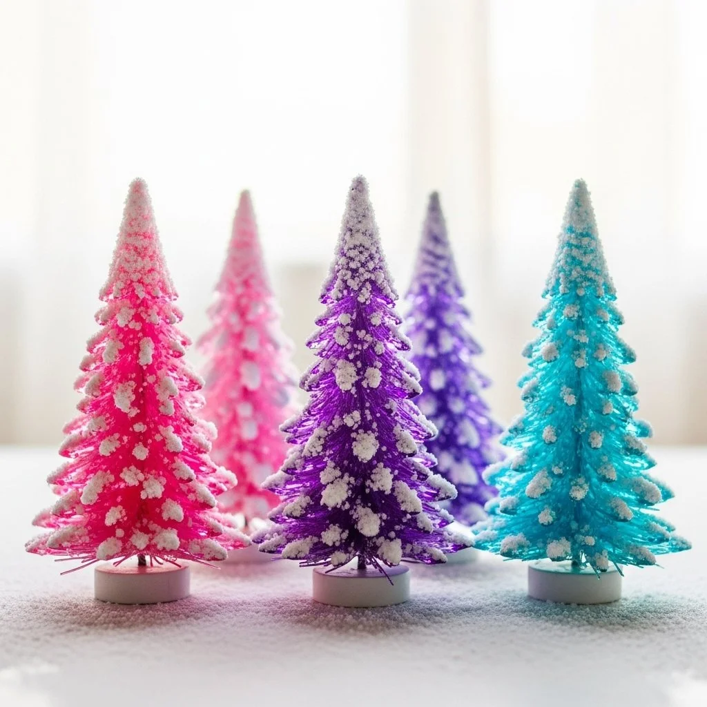 Vibrant DIY rainbow crystal forest with colorful crystals and natural elements