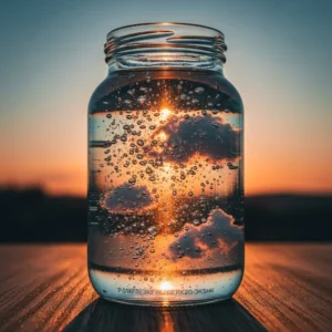 DIY rainy cloud in a jar project with colorful cotton and water