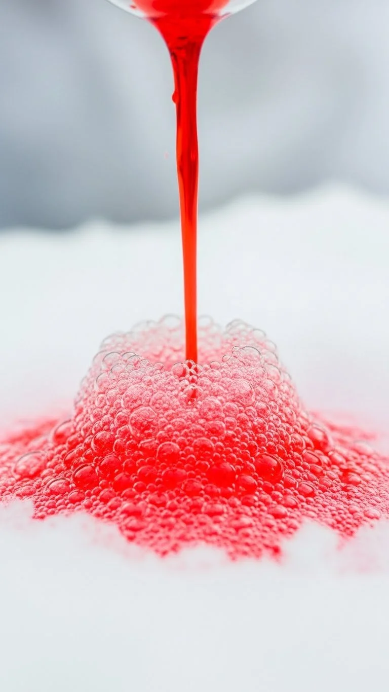 Kids enjoying a DIY snow volcano eruption project in winter.