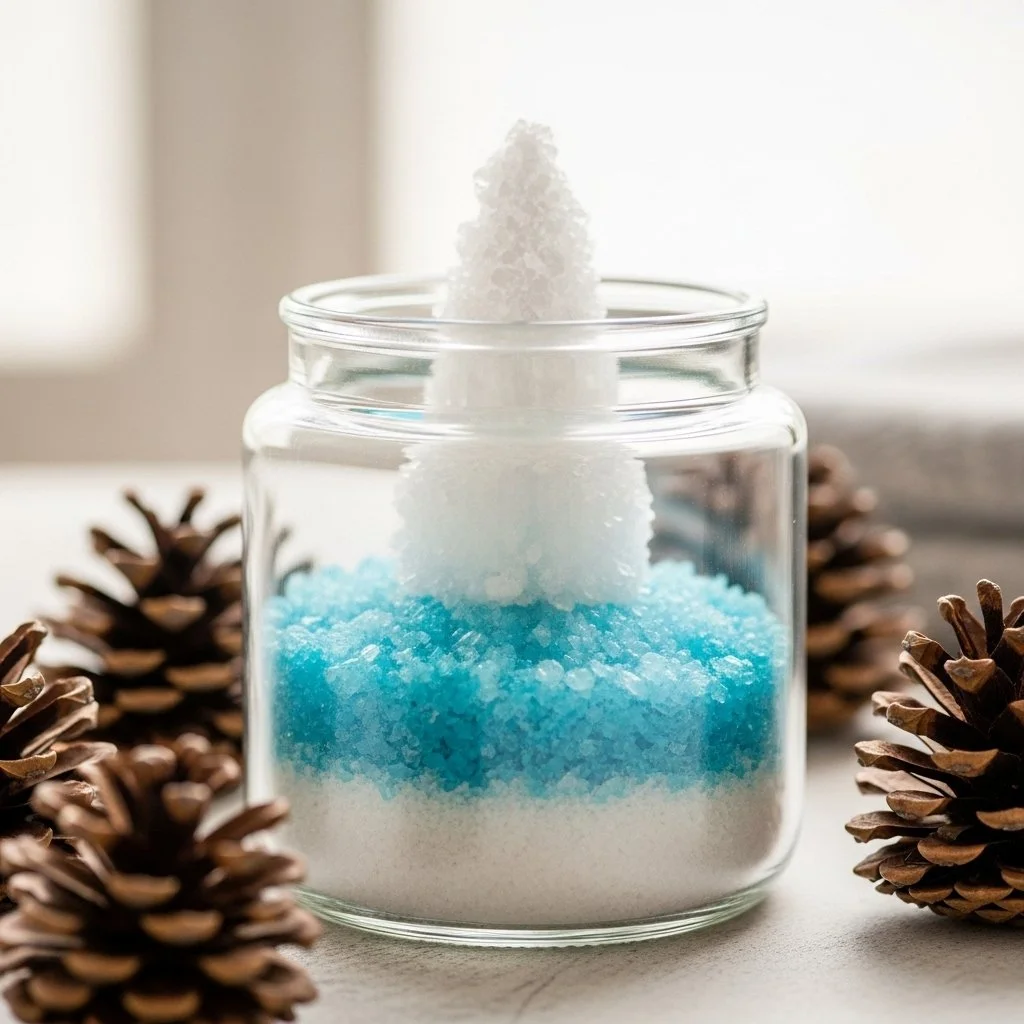 DIY snowstorm in a jar craft project for winter decorations