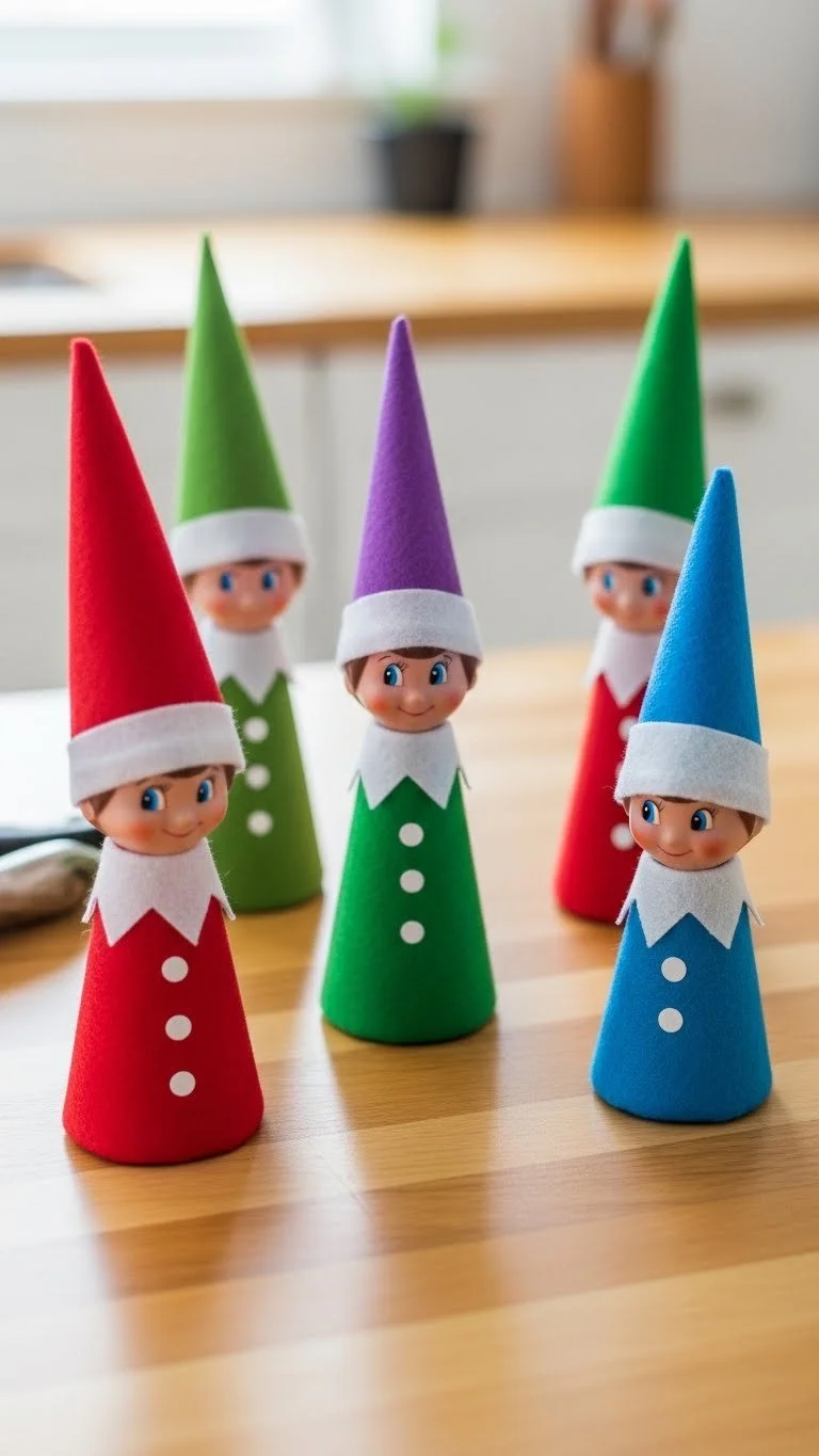 Crafted Egg Carton Elf decoration for holiday fun