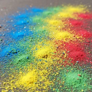 Vibrant fizzing sidewalk chalk in various colors for outdoor art.