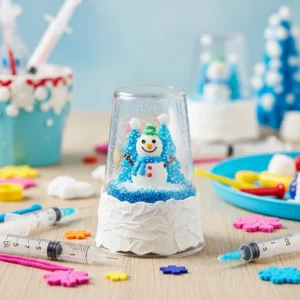 Frozen Elsa Snowman Cup Craft and Snow Globe Activity for kids