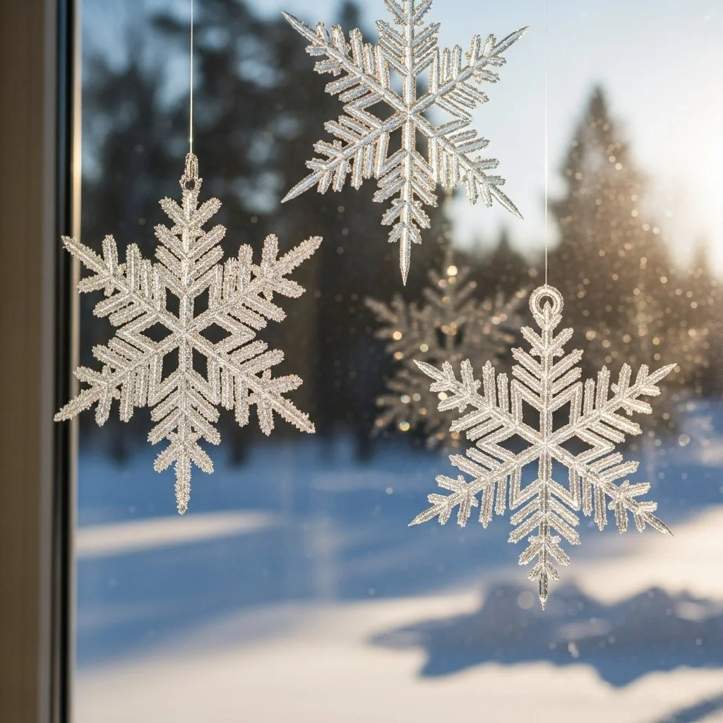 Beautiful frozen ice crystal ornament craft for holiday decor