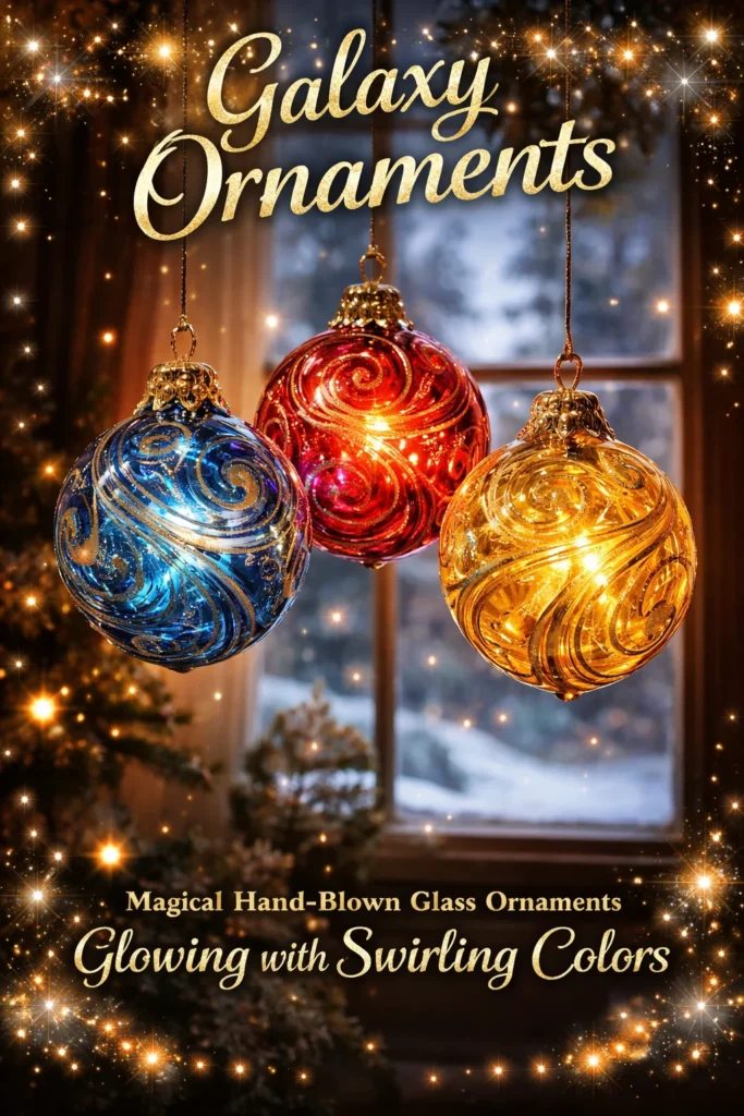 Beautiful galaxy ornaments showcasing cosmic designs and colors.