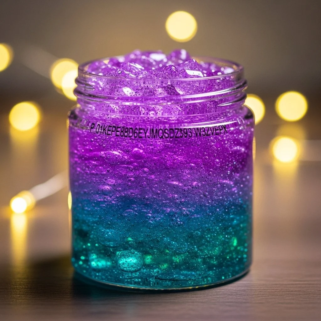 Glitter Gel Air Fresheners in various colors and scents for home fragrance.