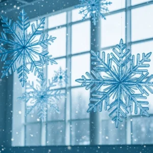 Glow-in-the-dark frozen snowflake decoration for enchanting winter ambiance.