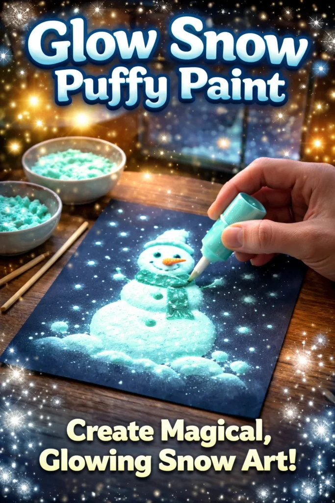 Glow Snow Puffy Paint for creative winter art projects