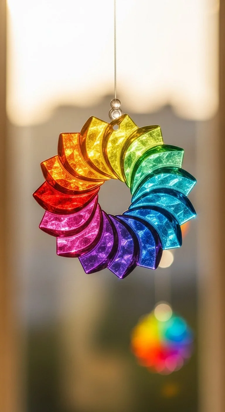 Colorful suncatcher made with glue showcasing Suncatcher Magic