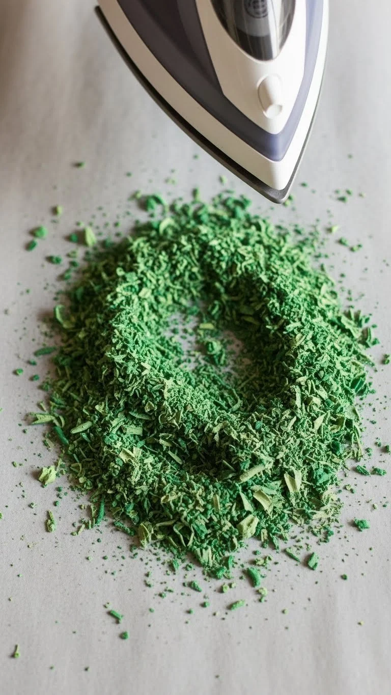 Handmade Green Crayon Raindrop Suncatchers adding color and light to any room