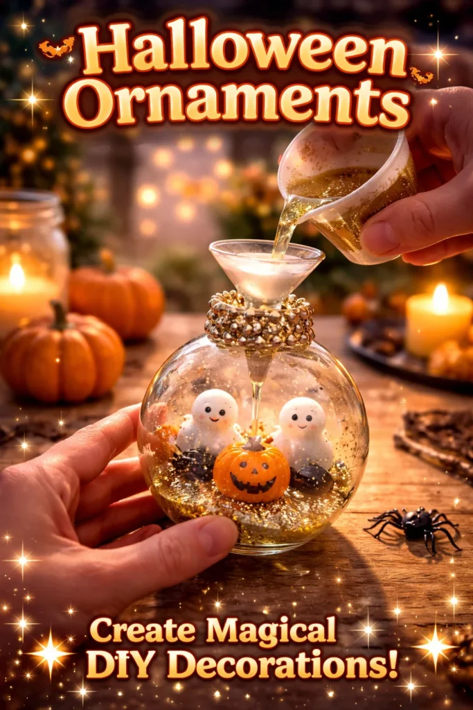 Colorful Halloween ornaments for festive autumn decoration
