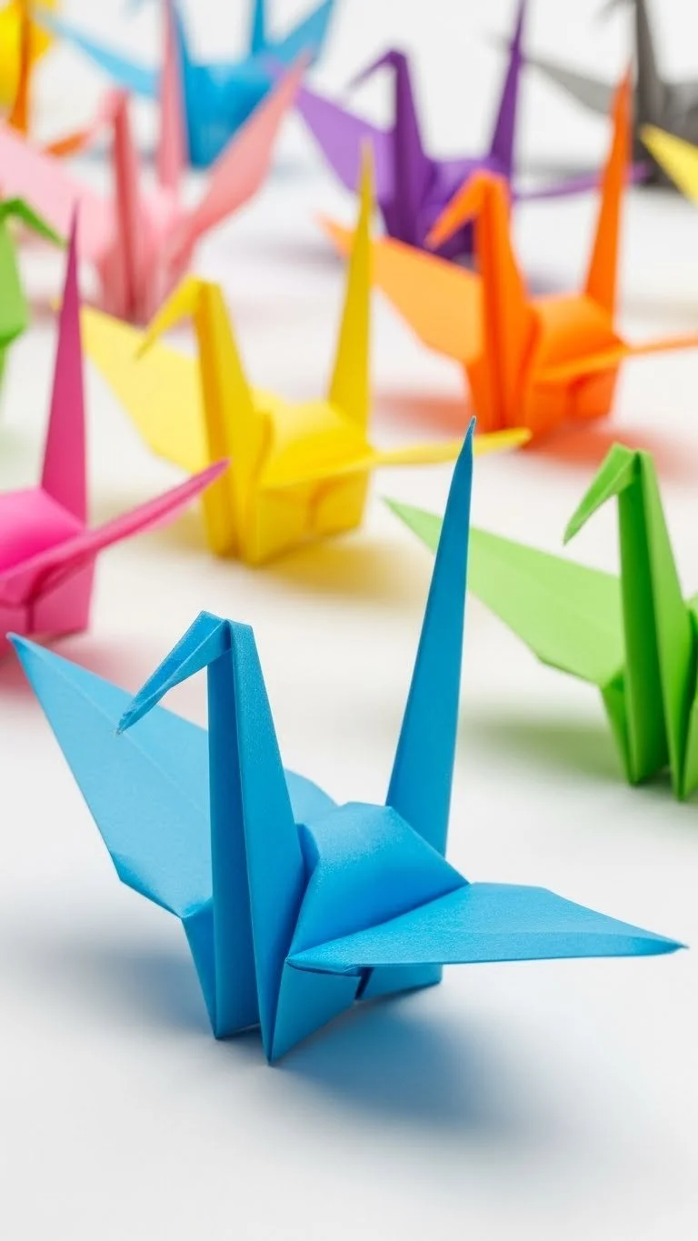 Step-by-step origami crane folding instructions for beginners
