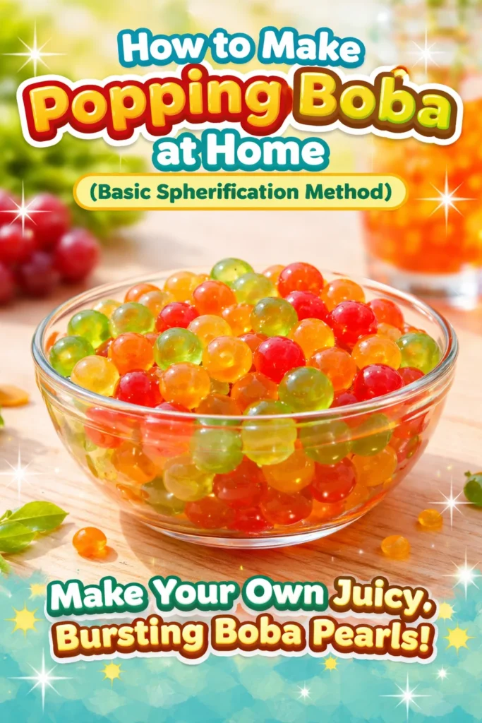 DIY popping boba made using basic spherification techniques at home