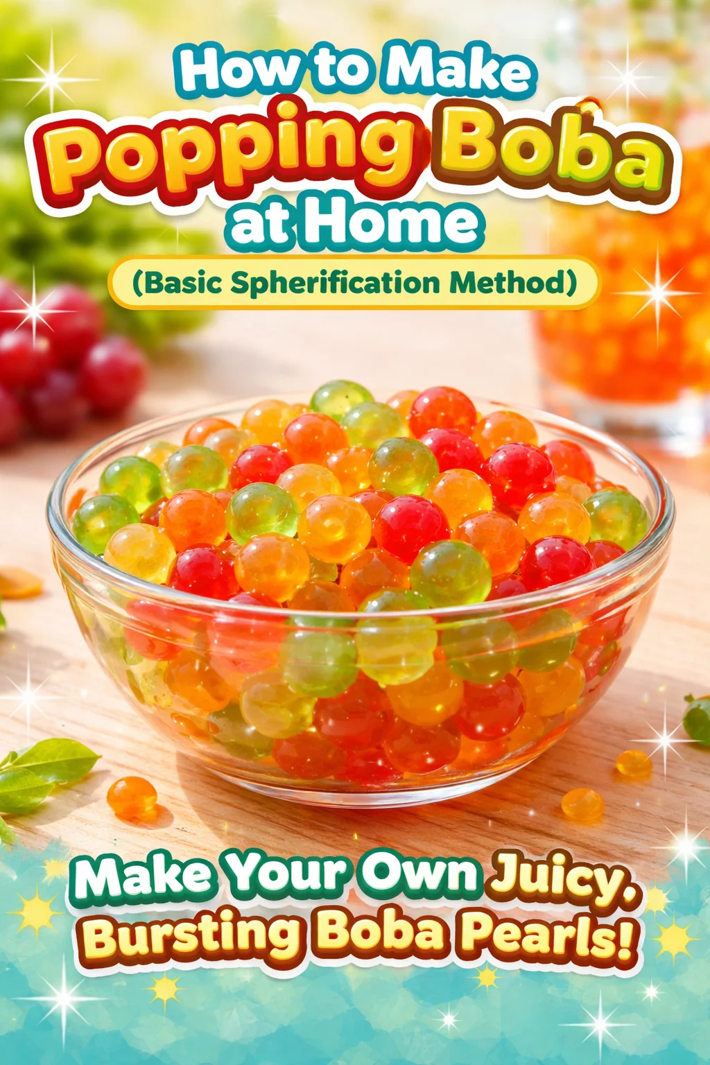 DIY popping boba made using basic spherification techniques at home