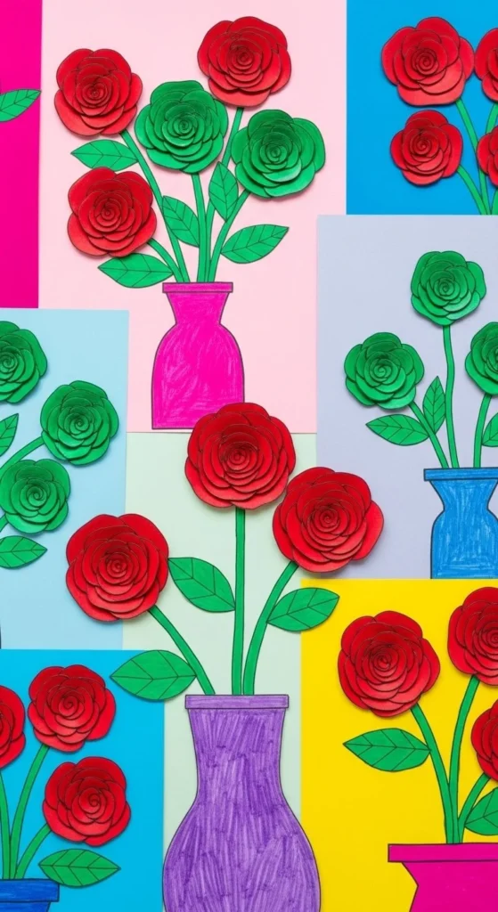Handmade sponge printed rose cards tutorial and finished designs.