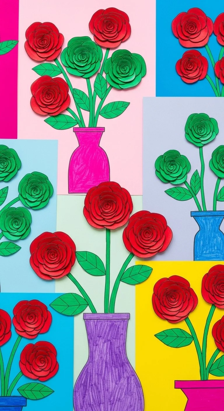 Handmade sponge printed rose cards tutorial and finished designs.