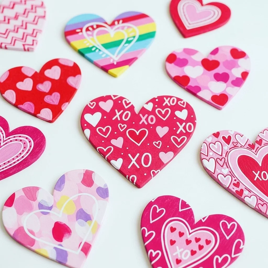 Colorful tissue paper valentines crafts for Valentine's Day