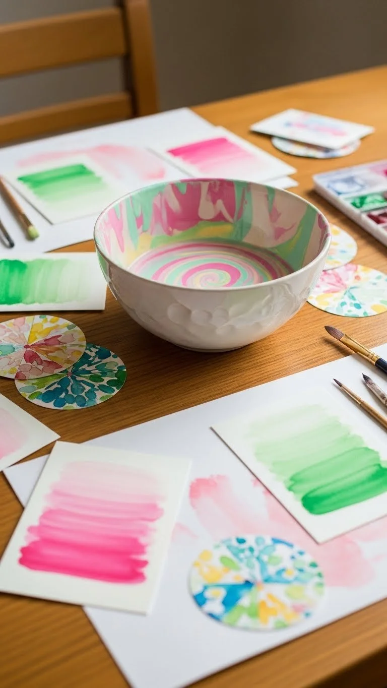 Colorful magic milk art design created with milk and food coloring.