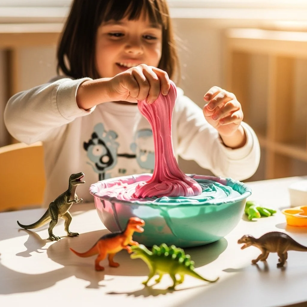 Colorful Magic Mud for creative play and sensory exploration.
